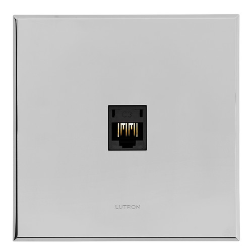 Complimentary RJ11 Socket Chrome Frameless 1 Gang