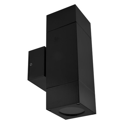 Up and Down Fixed Outdoor Garden Pillar Box 240V Black 2 x 35W
