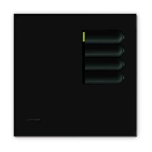 Lutron European Wall Switch Black 4 Button Scene