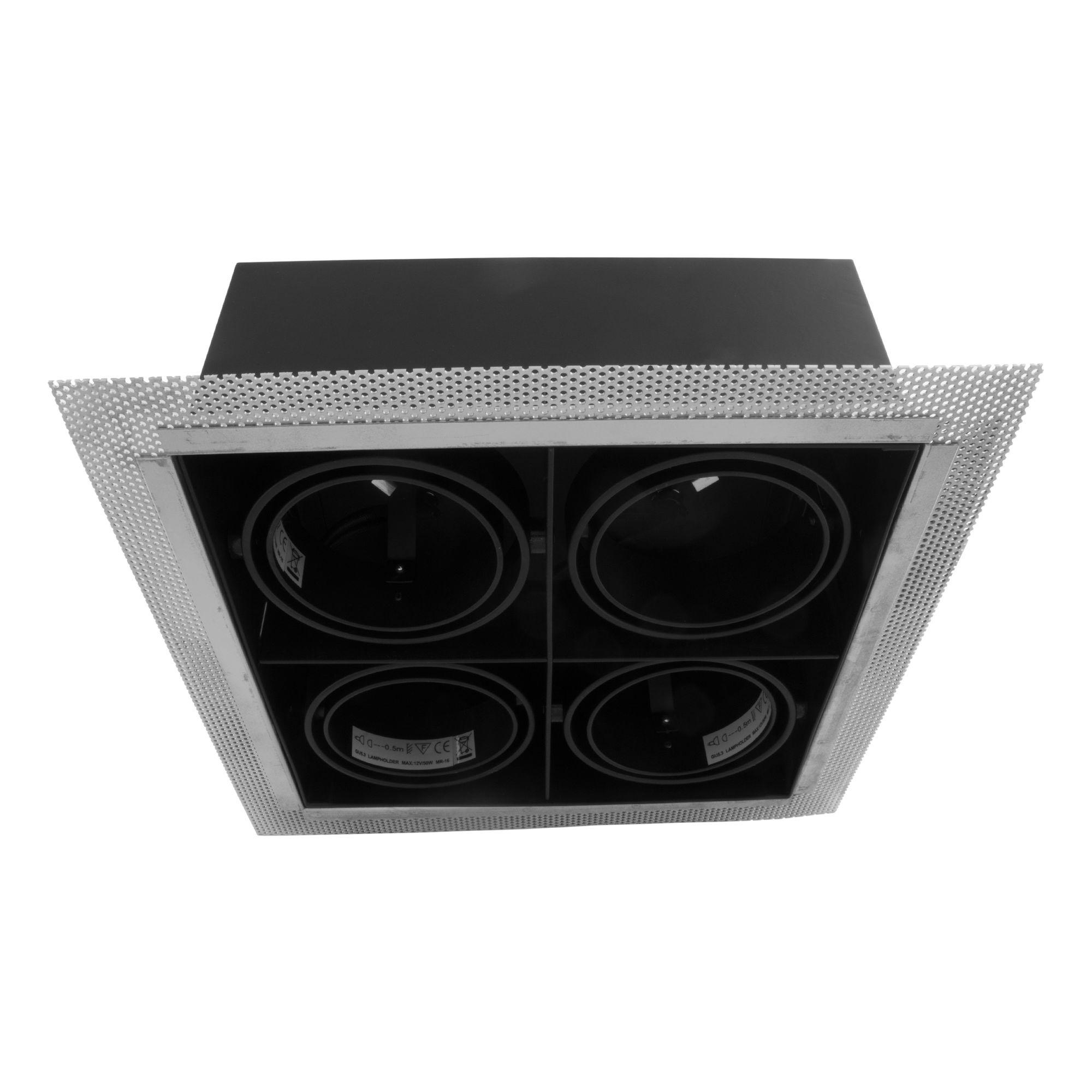 Grid Trimless Quadruple MR16 12V 4 X 50W Black Mr Resistor Lighting grid-trimless-quadruple-mr16-12v-4-x-50w-black-mr-resistor-lighting