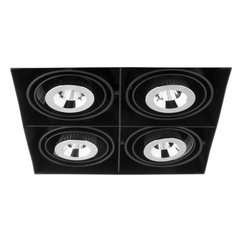 Grid Trimless Quadruple MR16 Downlight 12V 4 x 50W Black