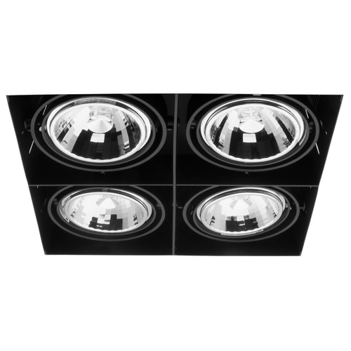 Grid Trimless Quadruple AR111 Downlight 12V 4 x 75W Black