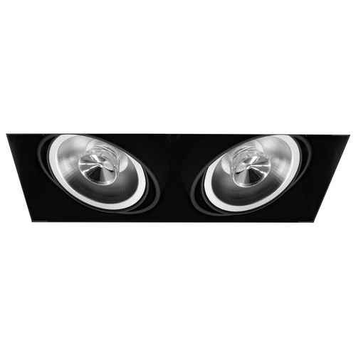Grid Trimless Double AR70 Downlight 12V 2 x 50W Black