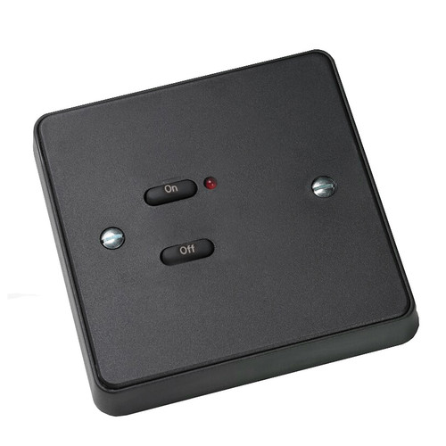 RAKO Wireless Wall Switch 2 Button External Supply Charcoal Grey