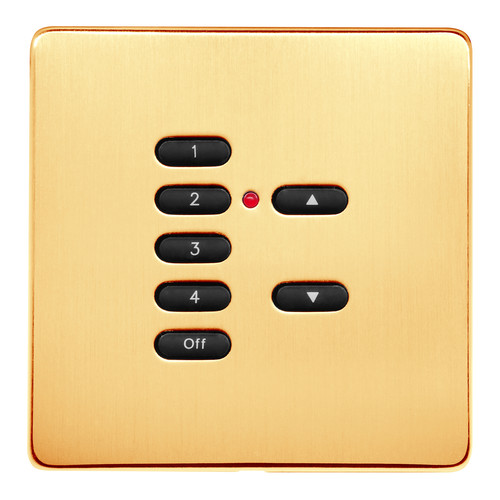 RAKO Wireless Wall Switch 7 Button Polished Brass Screwless