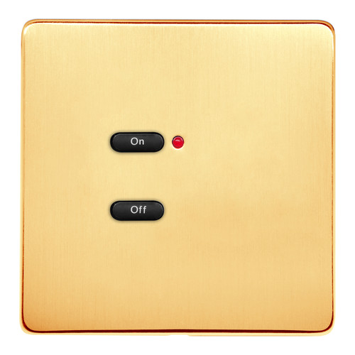 RAKO Wireless Wall Switch 2 Button Polished Brass Screwless