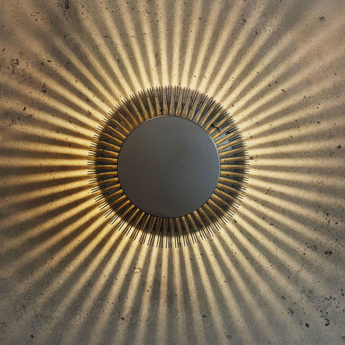 Cyberwalk Fan Effect Outdoor Wall Light 240V 5W 3000K Warm White Aluminium