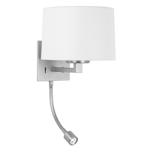 Azumi Plus Wall Light with LED Reading Light 13W + 1W Brushed Nickel