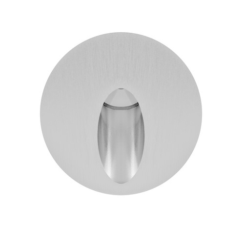 Battlestar Round Recessed 700mA 3W Low Level Wall Light Aluminium 3000K Warm White