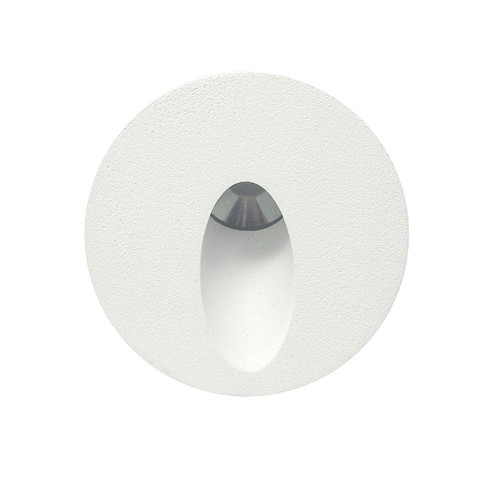 Battlestar Round Recessed 700mA 3W Low Level Wall Light Matt White 3000K Warm White