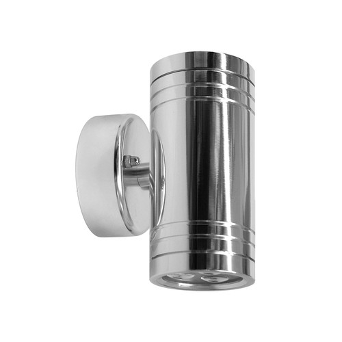 Battlestar Pillar Up & Down Outdoor Garden Light 240V 6W Aluminium 3000K Warm White