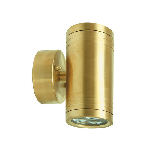 Battlestar Pillar Up & Down Light 240V 6W Brass 3000K Warm White