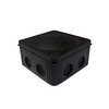 Waterproof Junction Box M20 with 5-Pole Terminals Block (85x85x51mm) 8 Way Threaded Membrane Entries Black