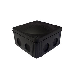 Waterproof Junction Box M20 with 5-Pole Terminals Block (85x85x51mm) 8 Way Threaded Membrane Entries Black