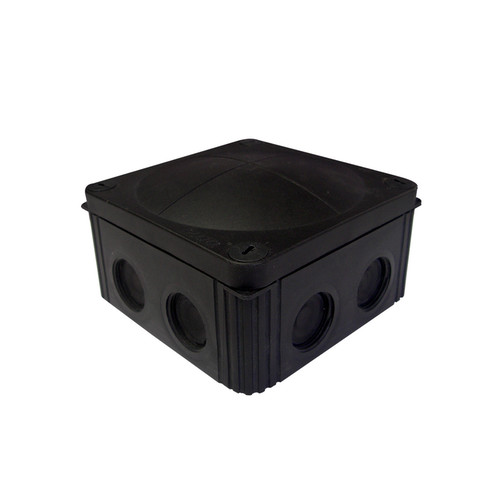 Waterproof Junction Box M20 with 5-Pole Terminals Block (85x85x51mm) 8 Way Threaded Membrane Entries Black