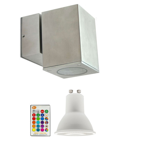 Happy Pillar Single Outdoor Wall Light Kit 240V RGB + 3000K Warm White 5W Marine 316 Stainless Steel