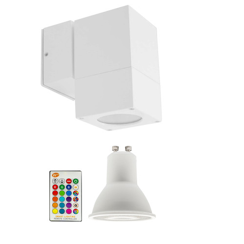 Happy Pillar Single Outdoor Wall Light Kit 240V RGB + 3000K Warm White 5W White