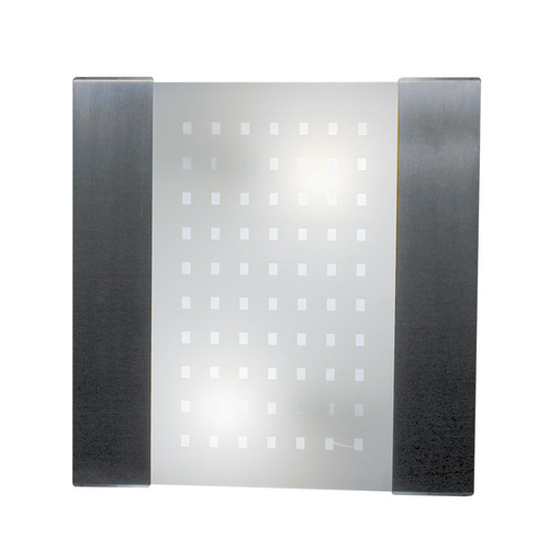 Quadro Pattern PL 240V 2 x 18W Silver / Opal