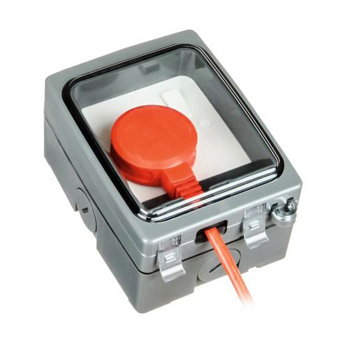 Weathersafe Vision Single Gang 13A Switched Socket 1 Gang Grey