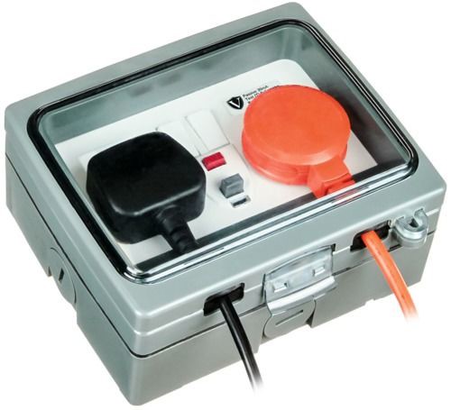 Weathersafe Vision Twin Gang 13A Switched RCD Socket (Passive) 2 Gang Grey