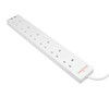 Surge Protected Socket Strip 6 Way White