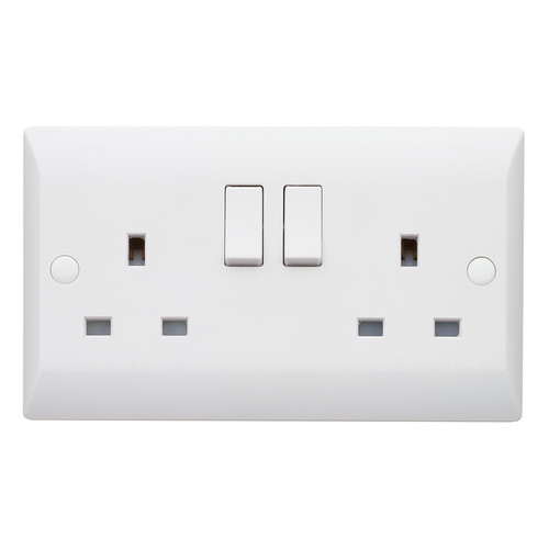 Superswitch Wall Socket 2 Gang 13 Amp Switched Outlet