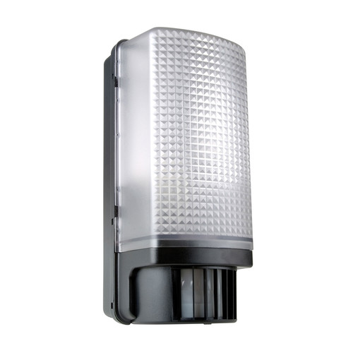 Bulkhead with PIR Motion Detector IP44 Outdoor Garden Light 240V Black 60W