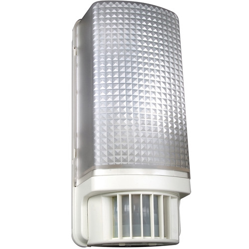 Bulkhead with PIR Motion Detector IP44 Outdoor Garden Light 240V White 60W