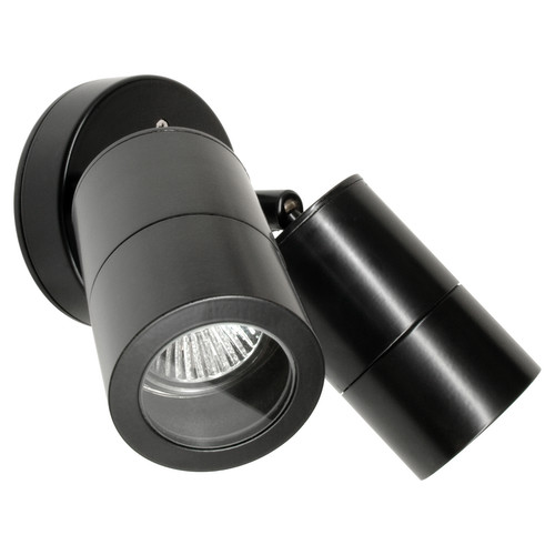 Smooth Adjustable Double Pillar Outdoor Garden Wall Light 240V Black 2 x 35W