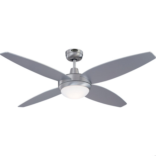 Havanna Ceiling Fan + Remote Control Brushed Aluminium with Silver/Graphite Blades 1320mm 100W