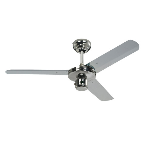 Industrial Cooling Ceiling Fan Polished Chrome 1220mm