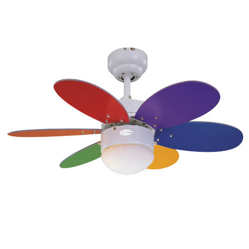 Ceiling Fan Turbo II Light Maple/White Blades/Multi-Colour 760mm 60W