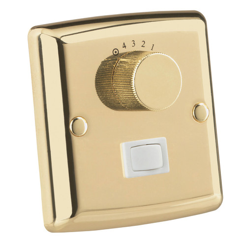 Ceiling Fan & Light Wall Control Switch Polished Brass
