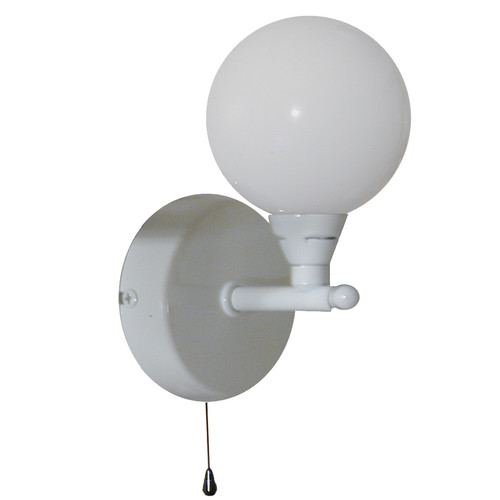 Ball Arm Pull Bathroom IP44 Wall Light White 25W