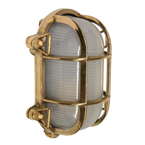 Buoy Bulkhead Outdoor Garden Wall Light Brass 40W