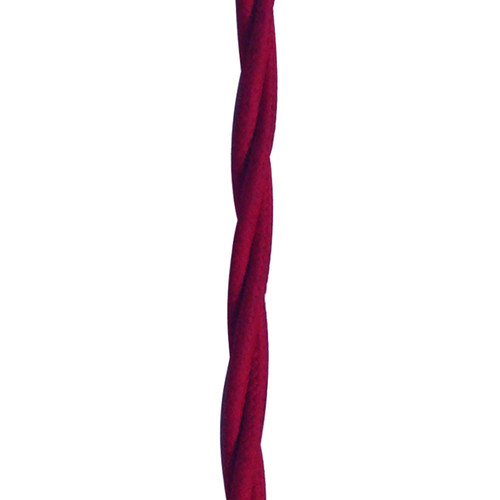Braided Cloth Triple Twisted 3 Core Round Flex Cable 0.75mm² Maroon
