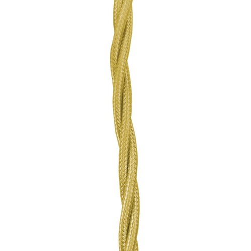 Braided Cloth Triple Twisted 3 Core Round Flex Cable 0.75mm² New Gold