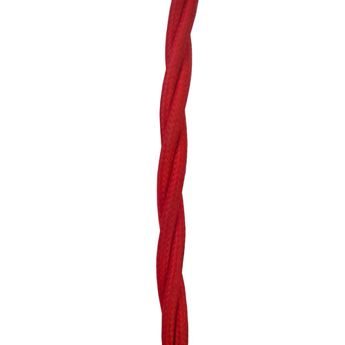 Braided Cloth Triple Twisted 3 Core Round Flex Cable 0.75mm² Red
