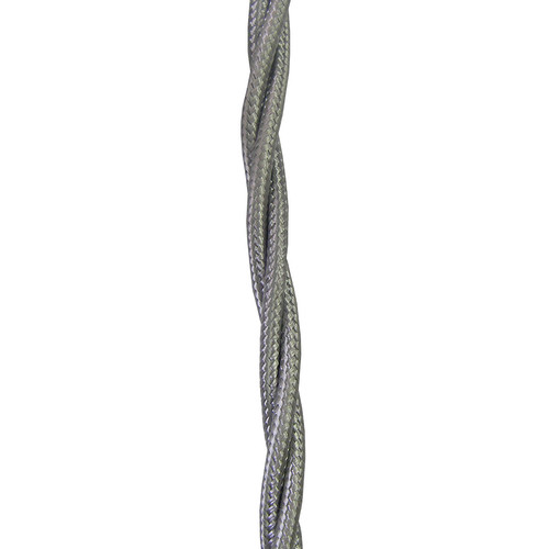 Braided Cloth Triple Twisted 3 Core Round Flex Cable 0.75mm² Silver