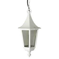 Lantern Large Chain Outdoor Pendant Light 240V White 100W