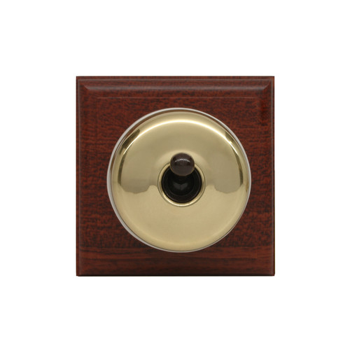 Brass Toggle Switch Mahogany