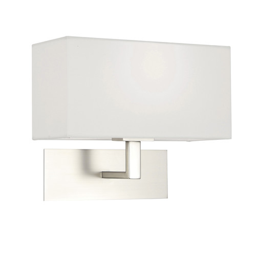 Park Lane Wall Light 240V 60W White Shade (incl.) / Matt Nickel