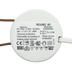 Round 60 Electronic Dimmable Transformer 12V 60W