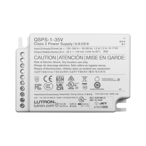 Lutron QS Link Power Supply Kit 35V White