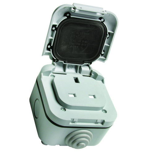 Outdoor Single Gang Socket 1 Gang Grey