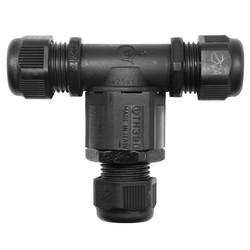 IP68 5-13mm (3 Pole) 'T' Cable Gland Black