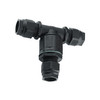 Waterproof 3-Pole TeeTube Mini T-Splitter 7-13.5mm Cable Connector 4mm² Conductor Black