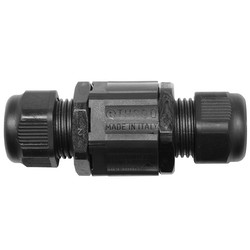 Waterproof 3-Pole Inline Mini TeeTube 7-13.5mm Cable Connector 0.5-4mm² Conductor Black