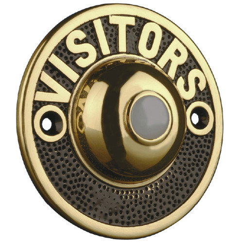 Wired Bell Push (Illuminated Button) Brass / Black 72mm