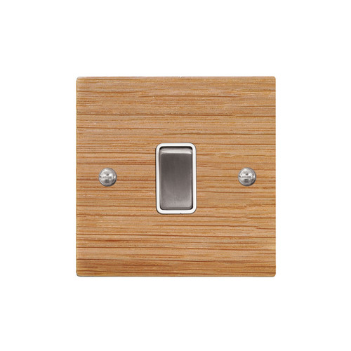 Rocker Switch 1 gang 10 amp 2 way Oak